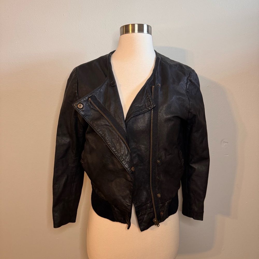 Maison Scotch Jacket Size 2 black moto
Leather biker